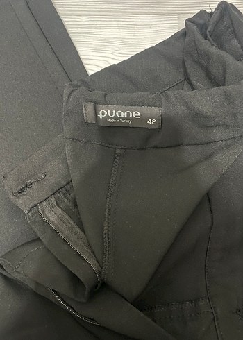 Siyah Kadın Kumaş Pantolon Midi Boy - Görsel 2