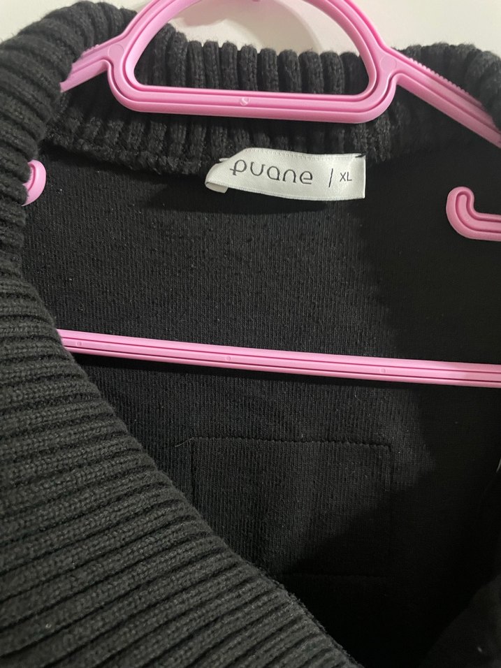 Siyah Uzun Salaş Kadın Hırka - Görsel 3