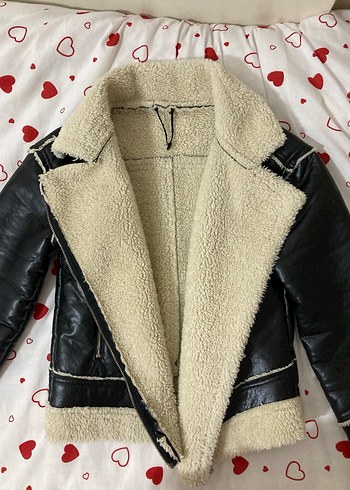 Kürklü Siyah Deri Ceket - Görsel 4