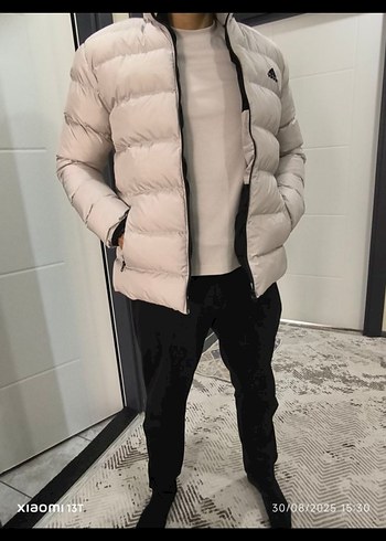 Adidas Beyaz Dolgulu Adidas Erkek Mont
