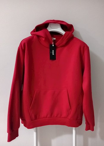 Kırmızı Kapüşonlu Kadın Sweatshirt - Görsel 2