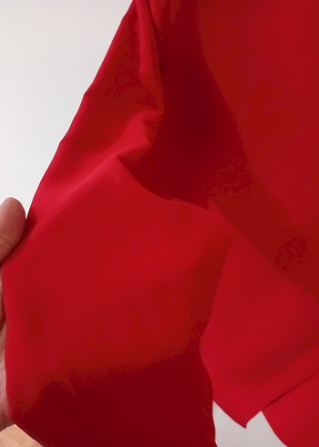 Kırmızı Drapeli Uzun Kollu Bluz - Görsel 5