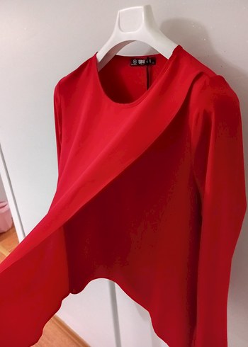 Kırmızı Drapeli Uzun Kollu Bluz - Görsel 2