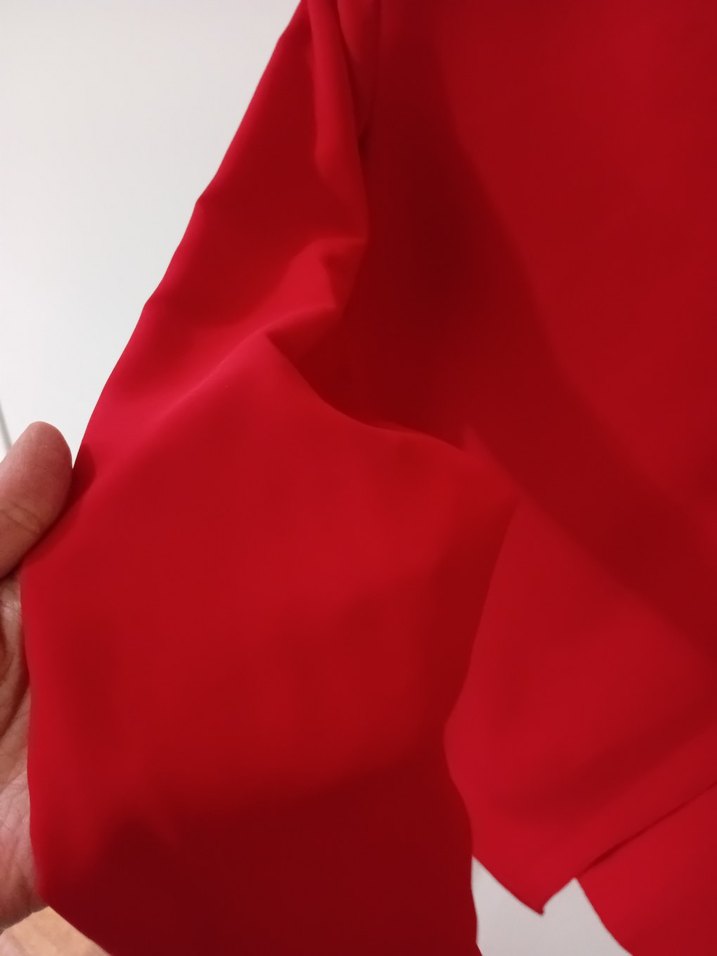 Kırmızı Drapeli Uzun Kollu Bluz - Görsel 5