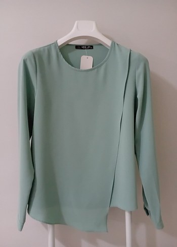 Yeşil Drapeli Kadın Bluz - Görsel 3