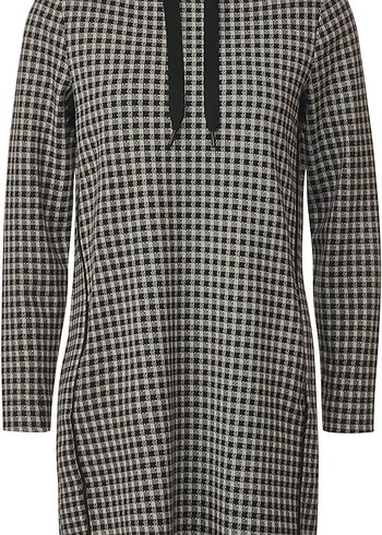 Uzun Kollu Gri Kareli Midi Elbise 42_44 - Görsel 3