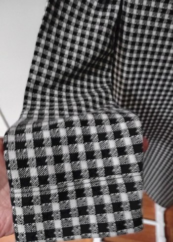 Uzun Kollu Gri Kareli Midi Elbise 42_44 - Görsel 8