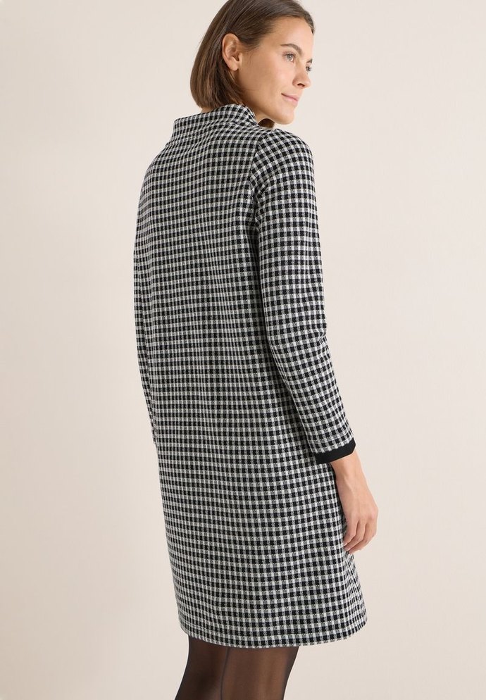 Uzun Kollu Gri Kareli Midi Elbise 42_44 - Görsel 2