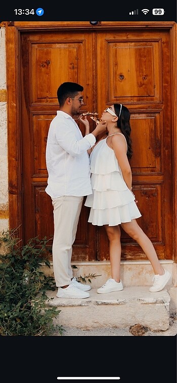 Koton Katlı bridal mini elbise