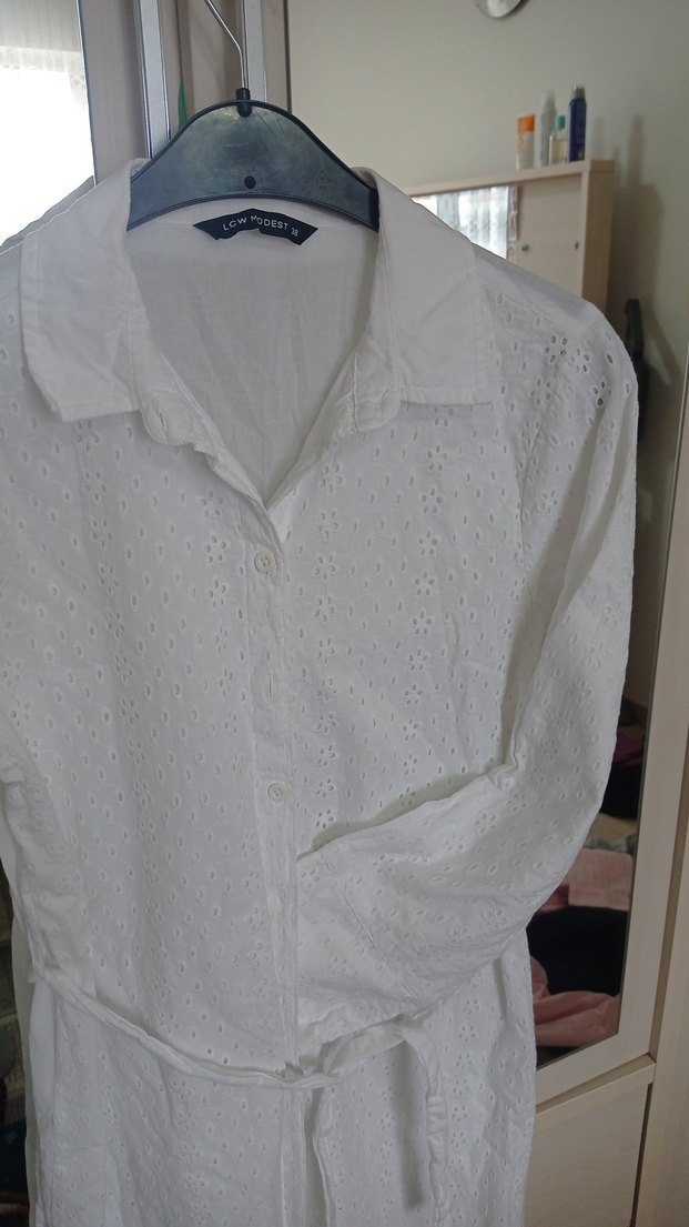 Uzun Beyaz Bohem Kadın tunik gömlek - Görsel 2