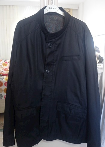 Erkek Siyah Düğmeli Mevsimlik Ceket - Görsel 3