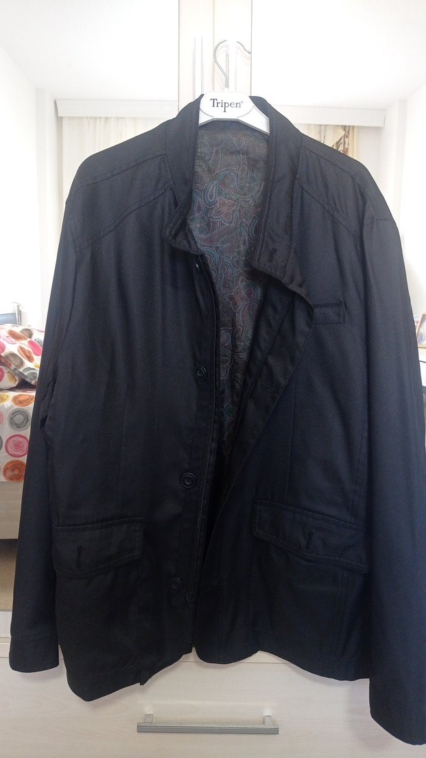 Erkek Siyah Düğmeli Mevsimlik Ceket - Görsel 2