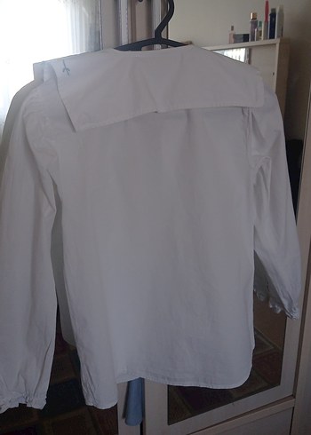 Nakışlı Beyaz Kız çocuk gömlek - Görsel 2