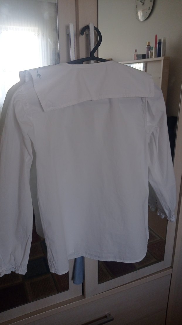 Nakışlı Beyaz Kız çocuk gömlek - Görsel 2