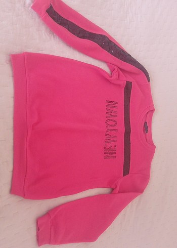 Pembe Baskılı çocuk Sweatshirt, Uzun Kollu - Görsel 2