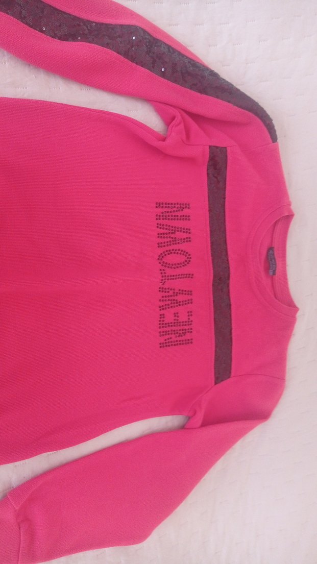 Pembe Baskılı çocuk Sweatshirt, Uzun Kollu - Görsel 4