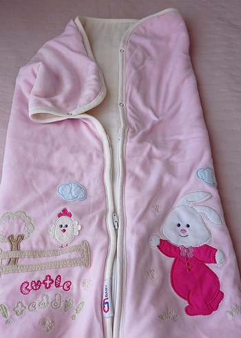 Nakışlı Pembe Bebek Uyku Örtüsü battaniye - Görsel 4