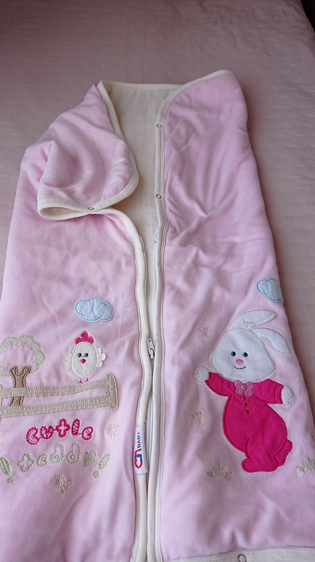 Nakışlı Pembe Bebek Uyku Örtüsü battaniye - Görsel 4