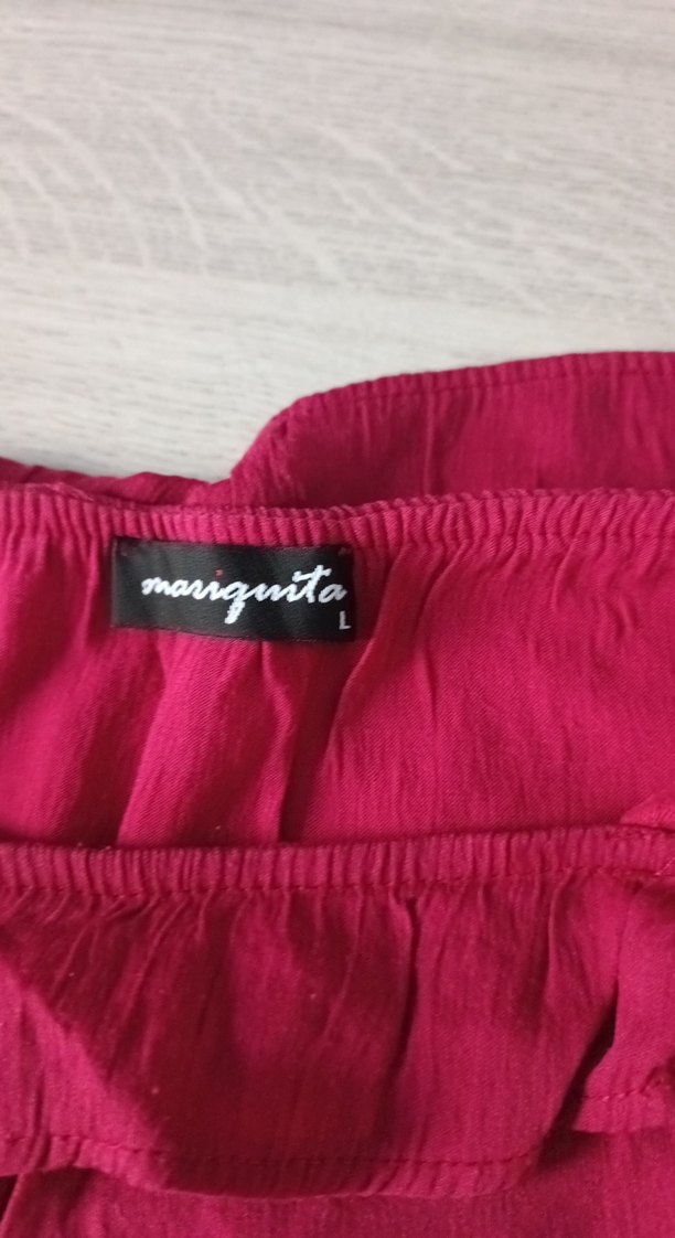 Bordo Keten Mini Tulum, Askılı, Salaş Kesim - Görsel 2