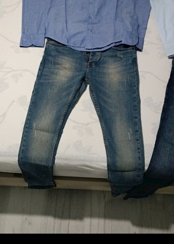 Erkek Mavi Denim Regular Fit Günlük Kot Pantolon ve gömlekler - Görsel 2