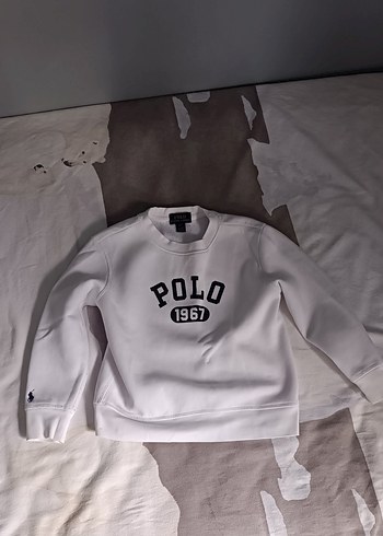 Beyaz Polo 1967 Baskılı Erkek Sweatshirt