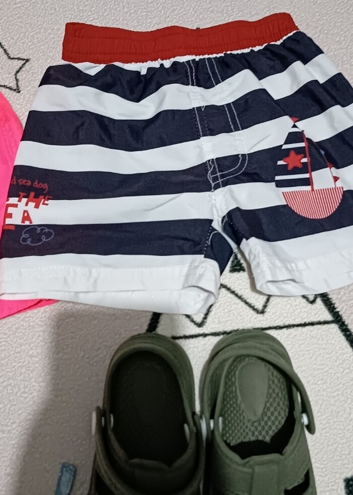 Erkek çocuk Deniz şortu ve şapka terlik - Görsel 4