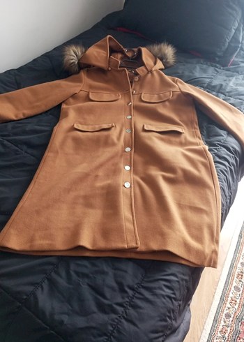 Kahverengi Uzun Rahat Kesim Kadın Kaban - Görsel 4