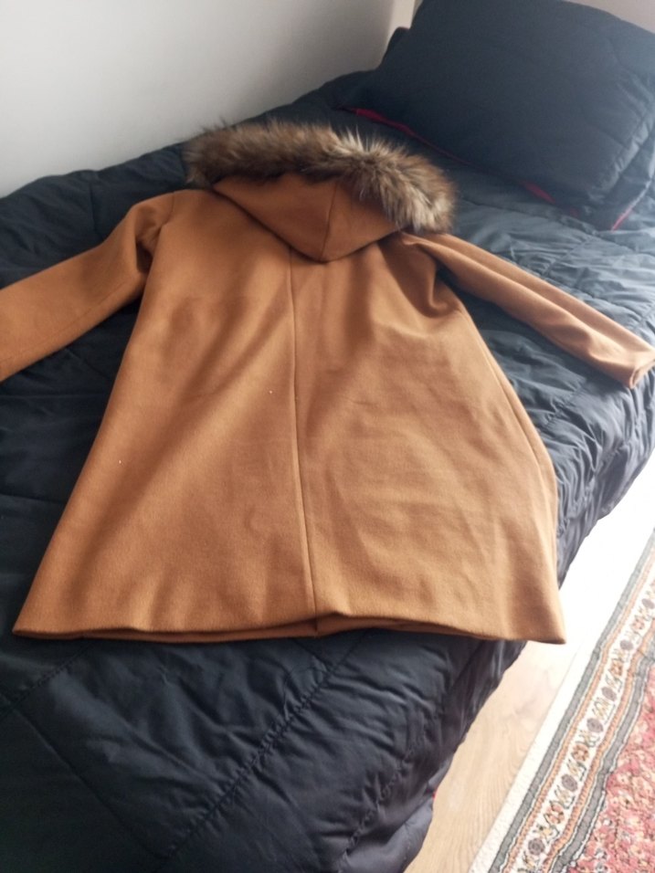 Kahverengi Uzun Rahat Kesim Kadın Kaban - Görsel 2