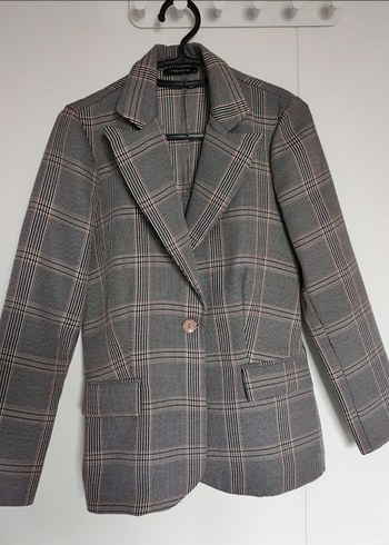 Trendyol & Milla Kemerli Ekose Desenli Kadın Blazer Ceket