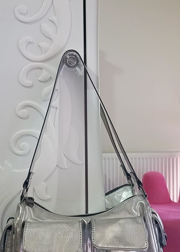 Gri Metal Tokalı Kadın El Çantası - Görsel 6