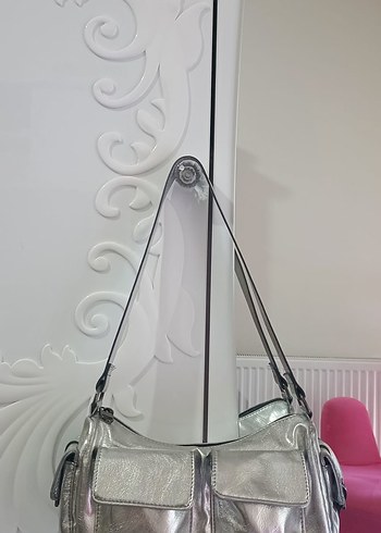 Gri Metal Tokalı Kadın El Çantası - Görsel 8