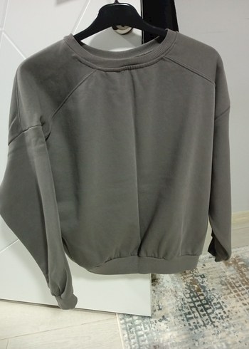 Gri Kadın Salaş Sweatshirt - Görsel 4