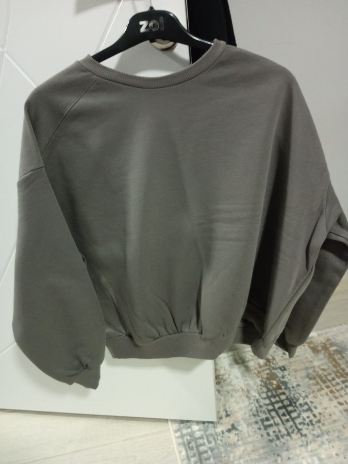 Gri Kadın Salaş Sweatshirt - Görsel 2