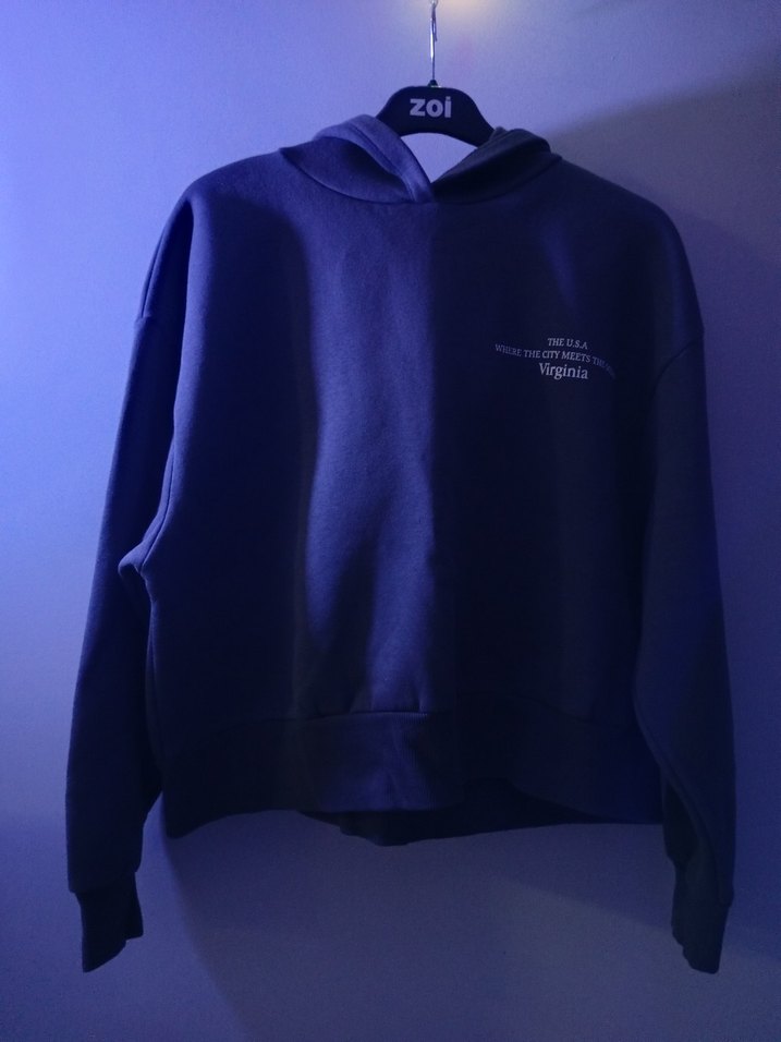 Siyah Kapüşonlu Rahat Kesim Sweatshirt - Görsel 4