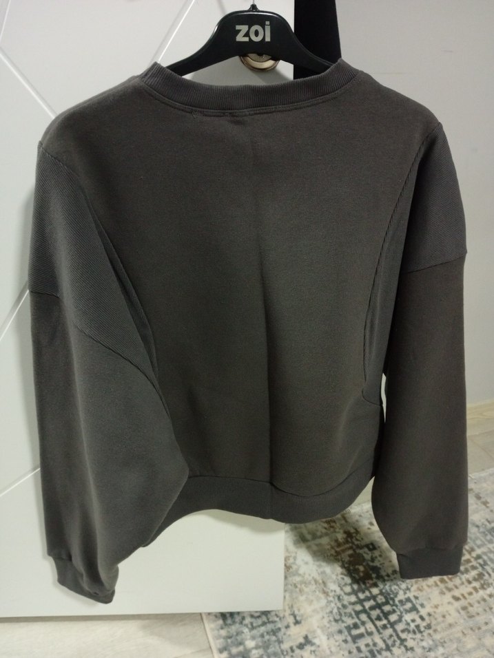 Siyah Kadın Oversize Sweatshirt - Görsel 4
