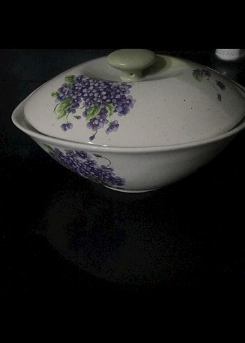 Pastel Çiçek Desenli Beyaz Kapaklı Tabak - Görsel 3