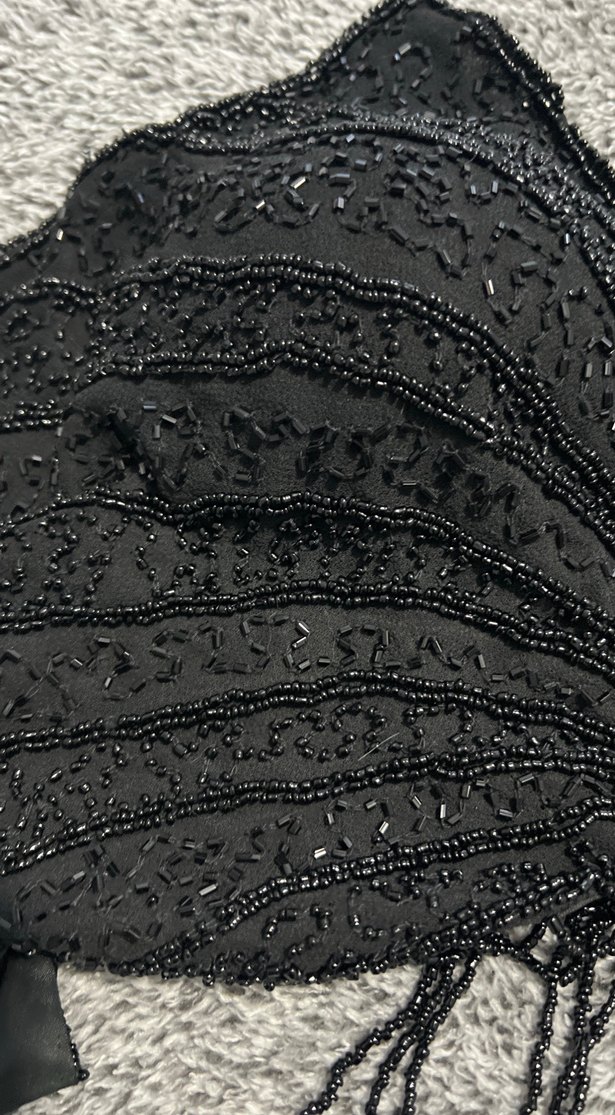 Siyah Boncuk İşlemeli Askılı Büstiyer - Görsel 4