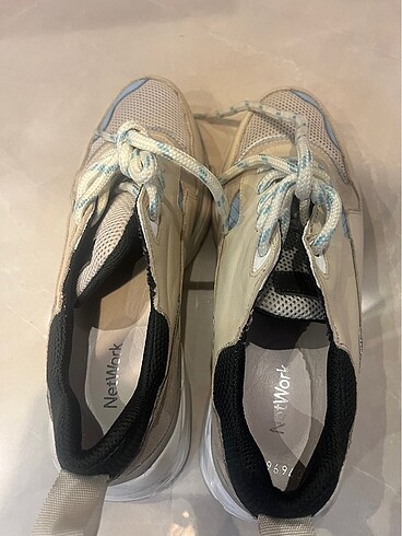 38 Beden ten rengi Renk Network deri sneaker