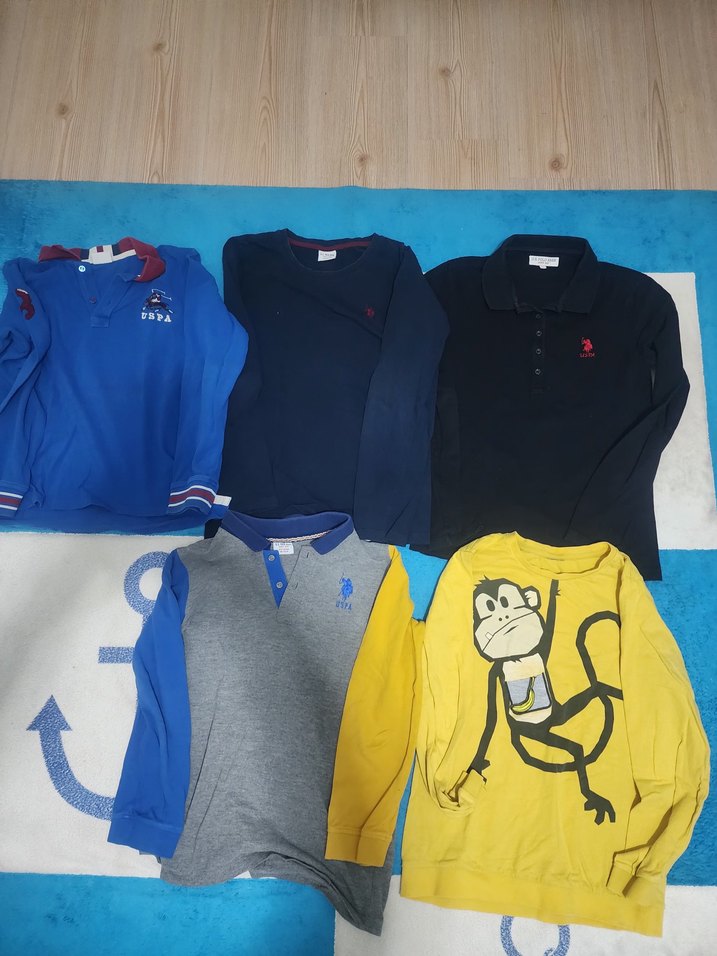 Erkek Mavi Uzun Kollu Polo Tişört - Görsel 4