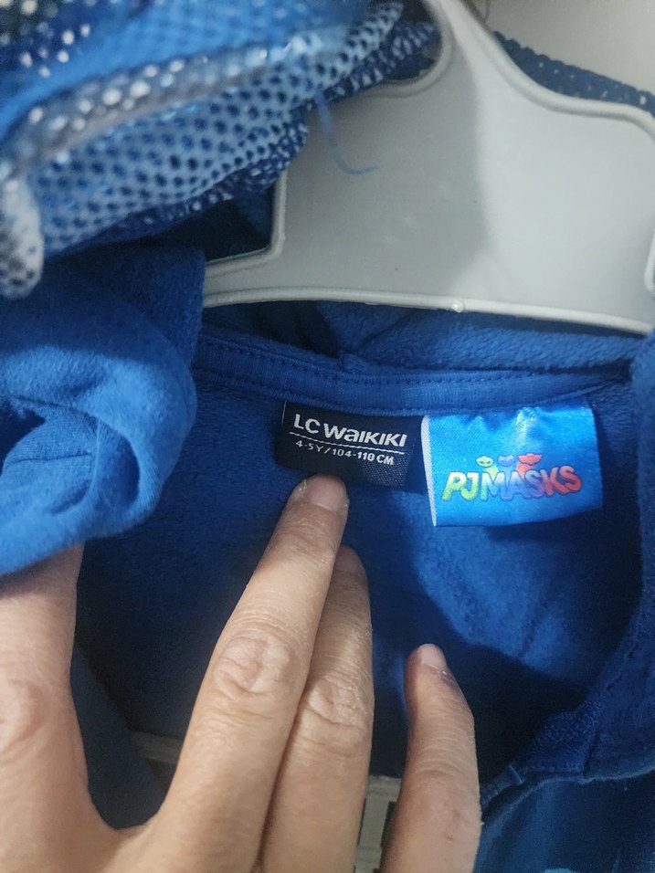 Kapüşonlu Fermuarlı Erkek Çocuk Mavi Sweatshirt - Görsel 2