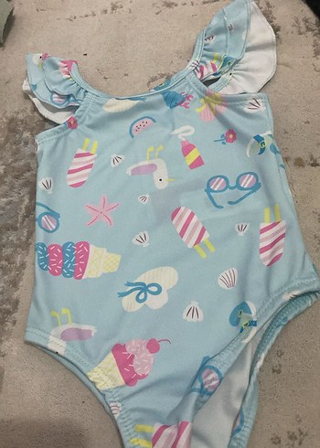 Defacto Pastel Renkli Baskılı Kız Çocuk Mayo
