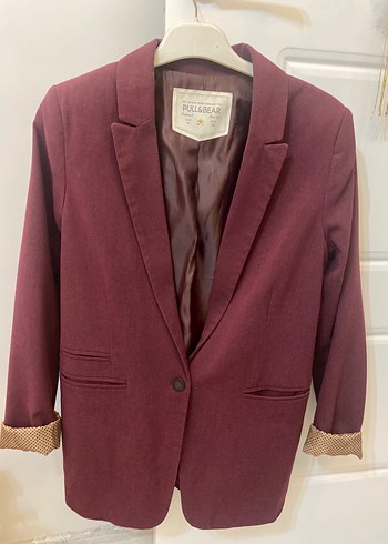 Bordo Kadın Midi Blazer Ceket