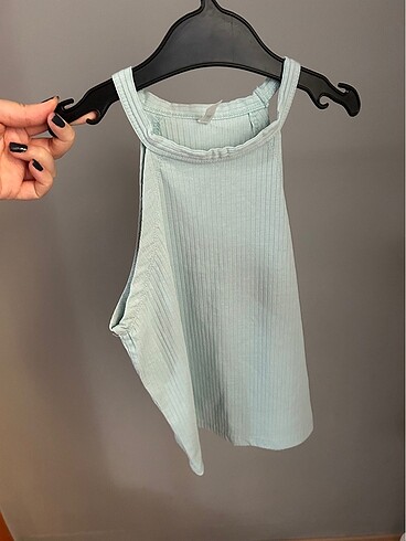 s Beden turkuaz Renk Crop bluz
