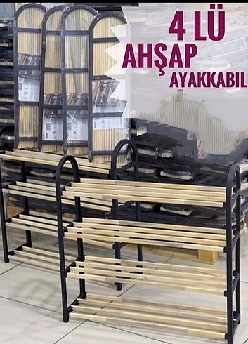 Ahşap Çubuklu Ayakkabılık 