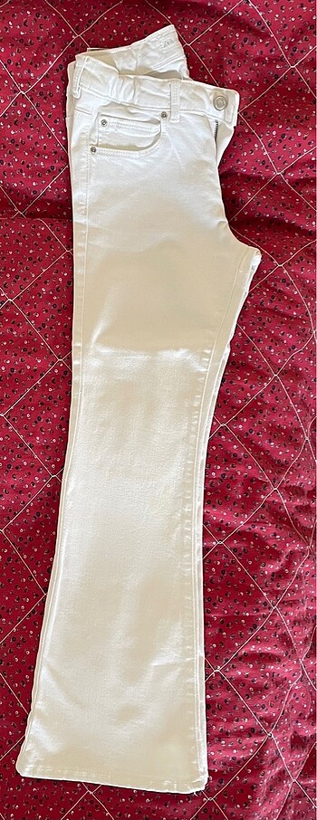 Zara Zara 13-14 yaş beyaz İspanyol paça kot pantolon