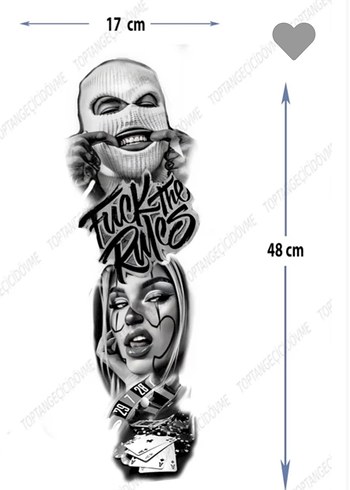 Siyah Gotik Desenli Kadın Charm GEÇİCİ DÖVME - Görsel 3