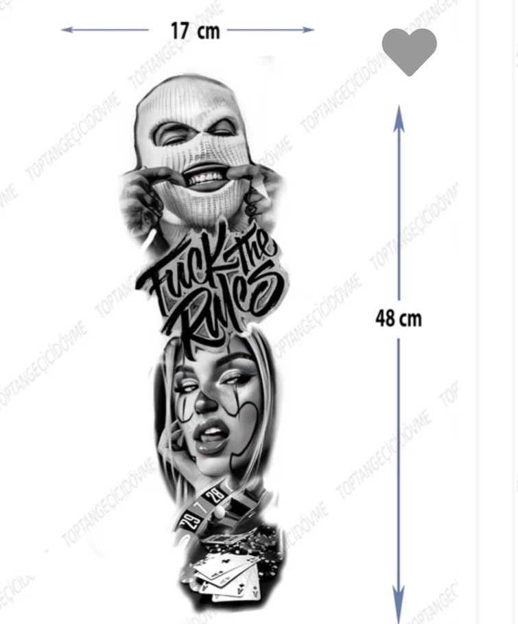 Siyah Gotik Desenli Kadın Charm GEÇİCİ DÖVME - Görsel 3