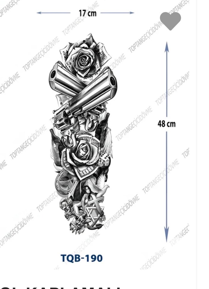 Siyah Gotik Desenli Kadın Charm GEÇİCİ DÖVME - Görsel 4