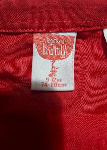 Kırmızı Keten Erkek Çocuk Kısa Kollu Gömlek - Görsel 2