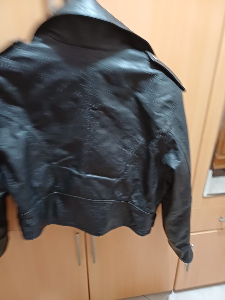 Siyah Kadın Biker Deri Ceket - Görsel 2